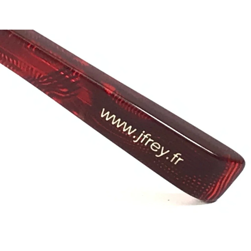 J.F. Rey Eyeglasses Frames JF2574 3035 Red Black Demi Half Rim Cat Eye 54-17-136